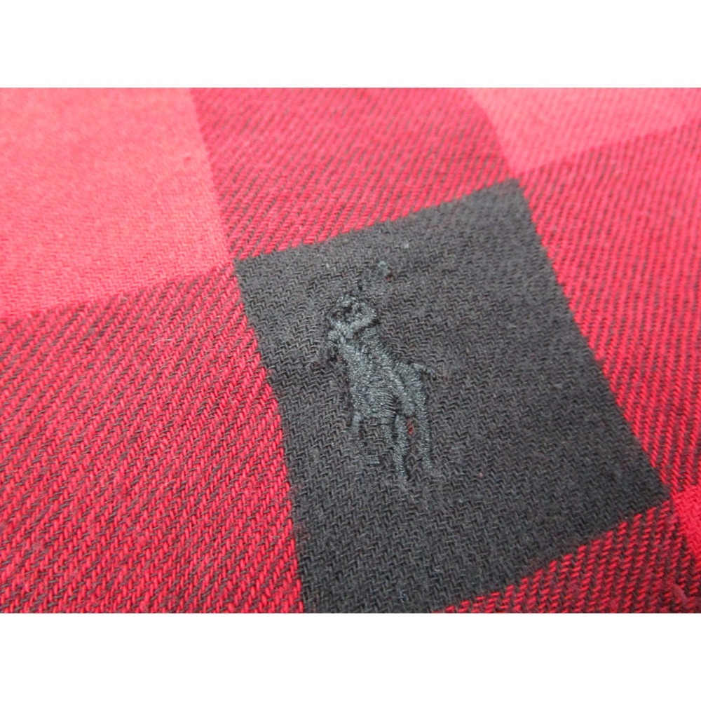 Ralph Lauren Mens 3XB Red Black Buffalo Plaid Button Down Flannel Shirt Big Tall - Picture 4 of 11